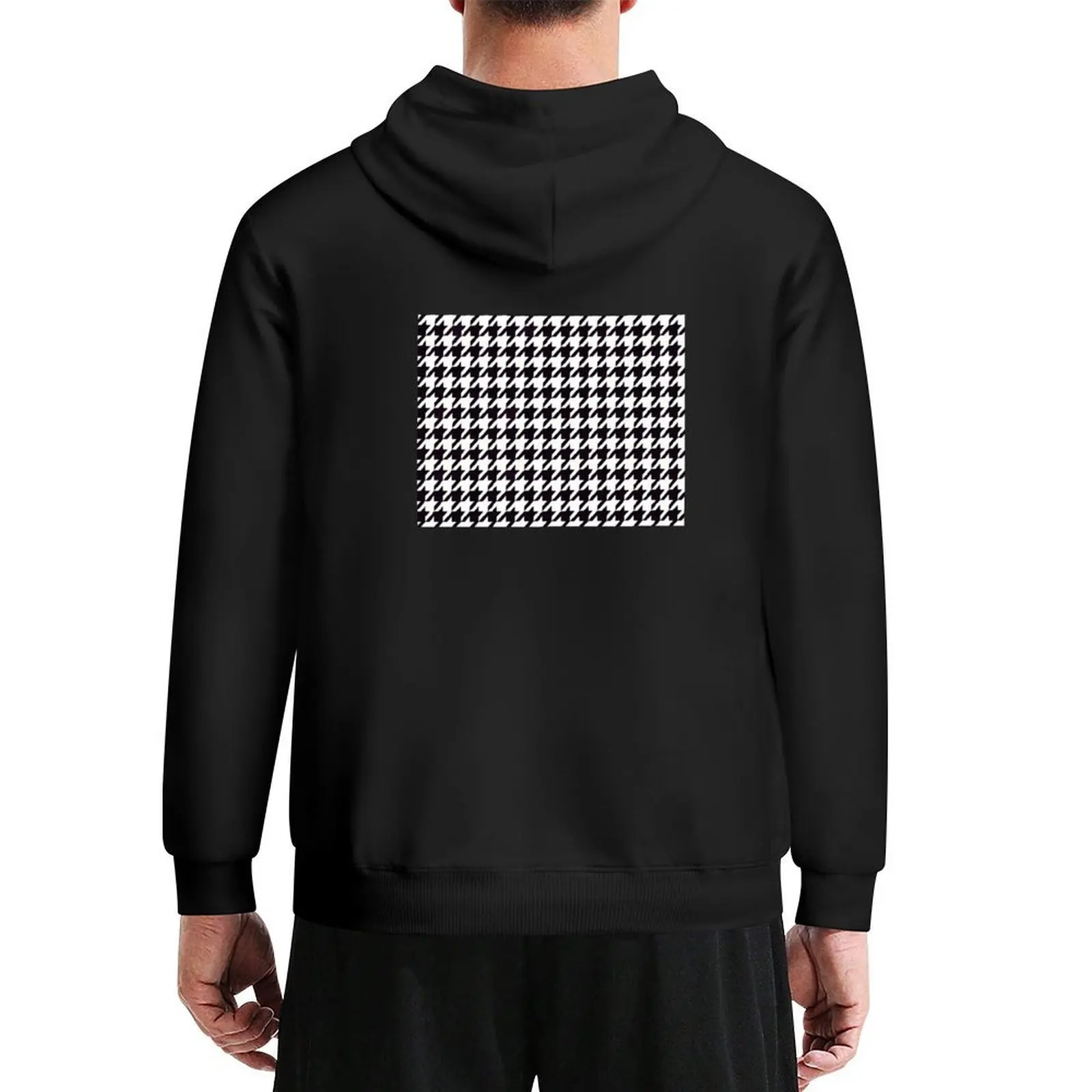 

Timeless houndstooth pattern in black and white Hoodie blouse anime clothes korean autumn clothes hoodie graphic