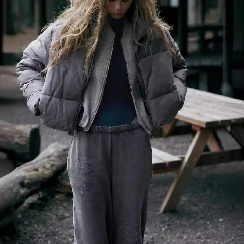 

Осень/зима 2025: женская куртка на хлопковой подкладке, однотонная теплая куртка на молнии для отдыха и колледжа