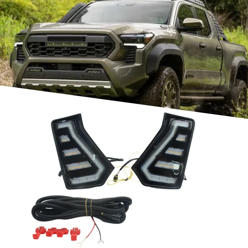 

Car Headlight DRL Daytime Running Light Fog Lights Daul Colour LED Turn Signal Light For Toyota TACOMA 2024