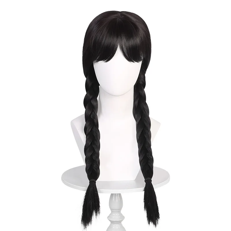 黒の二重編み込みコスプレウィッグ コスプレウィッグ ウィッグ