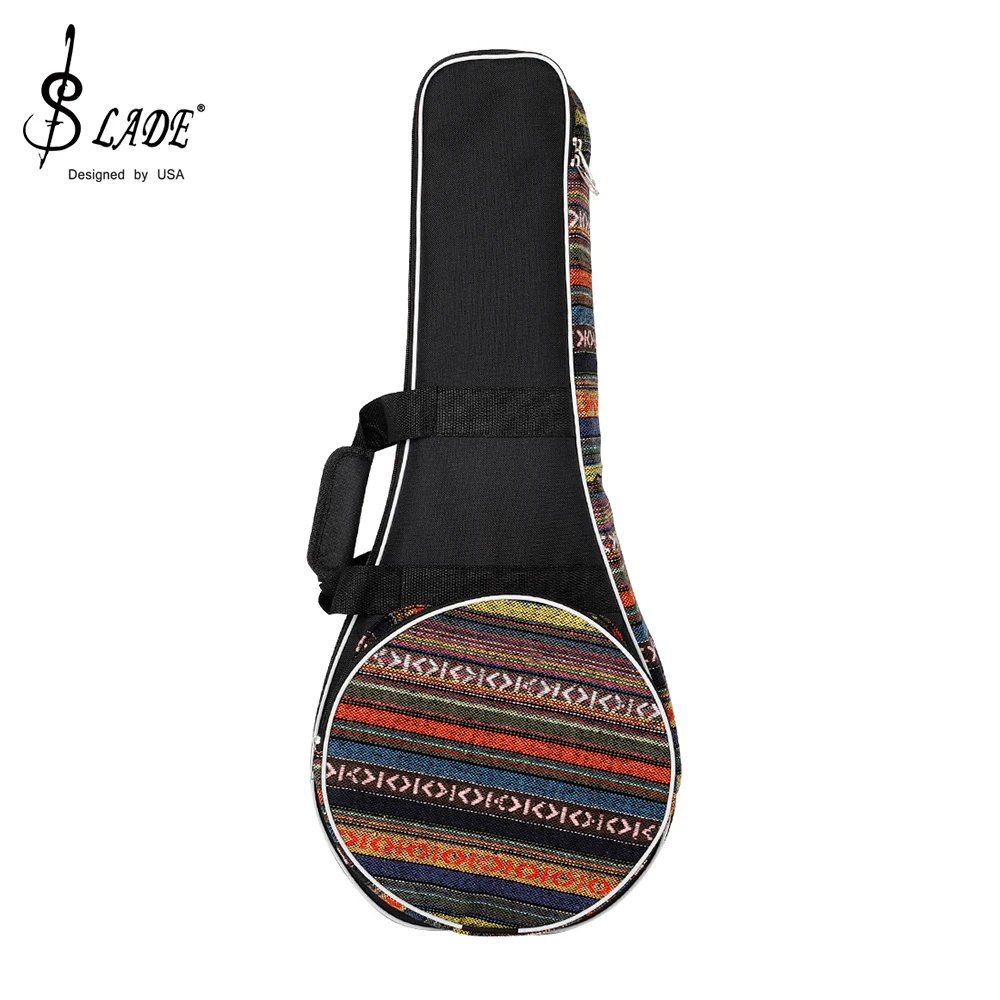 Mandolin Bag Case Mandolin Oxford Backpack With Adjustable Shoulder Strap Colorful Striped Handbag Stringed Instrument Gig Bag
