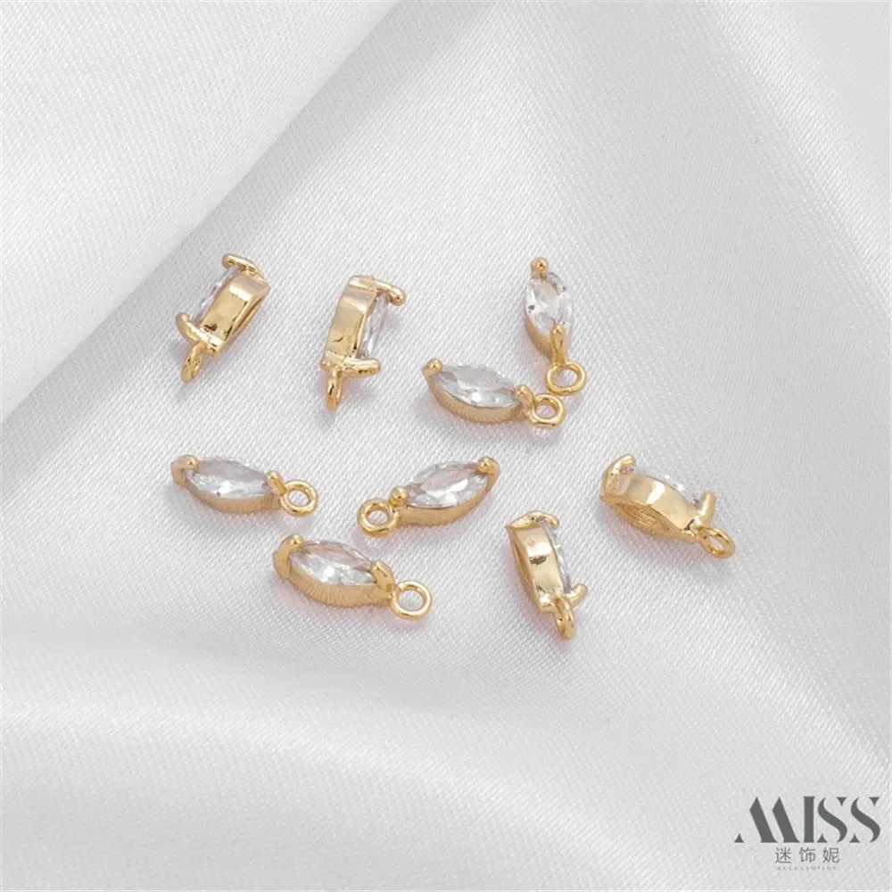 14K الذهب مطعمة الزركون الحصان العين قلادة DIY بها بنفسك اكسسوارات اللون الاحتفاظ قلادة اليدوية سوار إكسسوارات عقد المواد