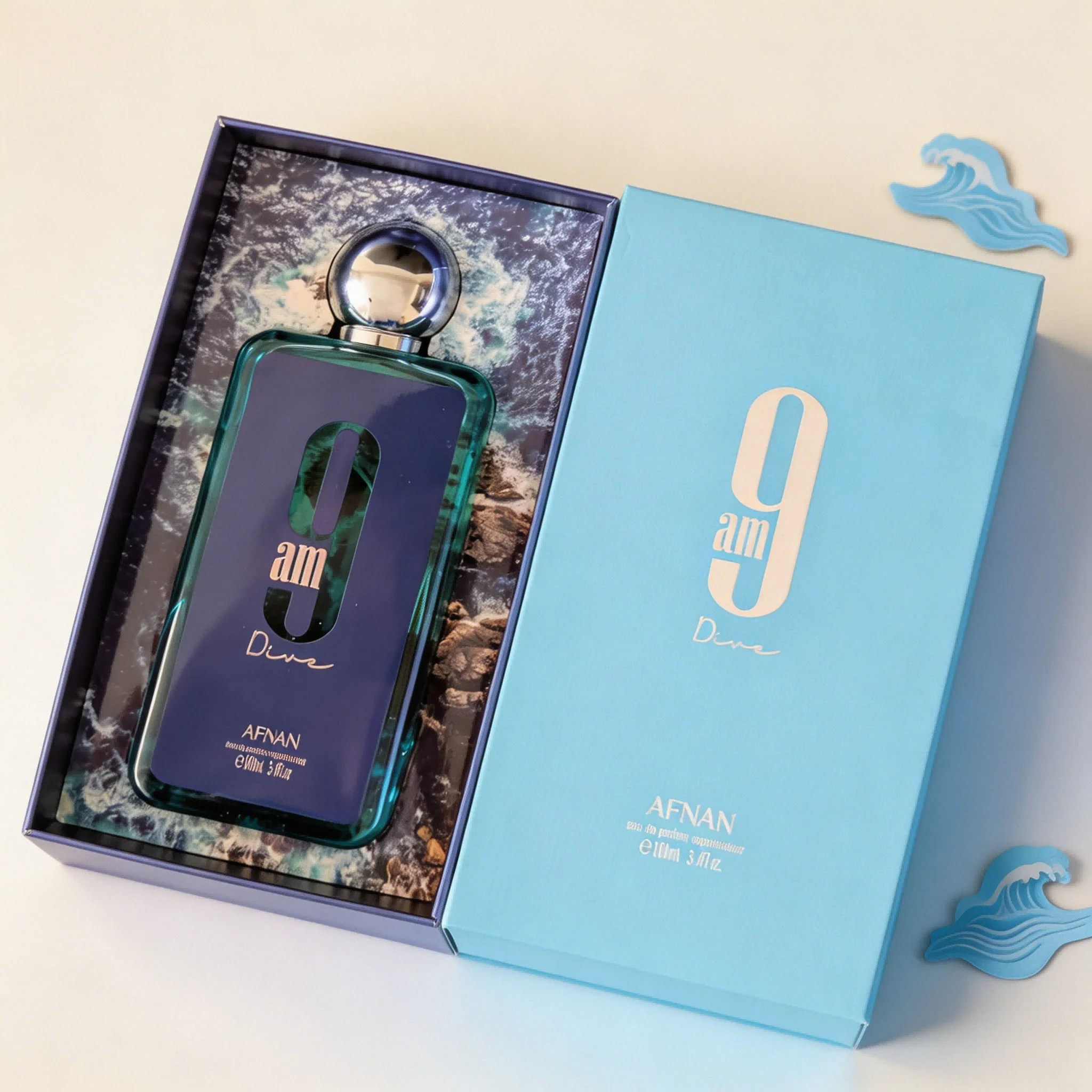

Afnan 9am Dive Men's Perfume 3.4oz, Bright Citrus & Sea Salt Aroma, Clean Invigorating Masculine Scent