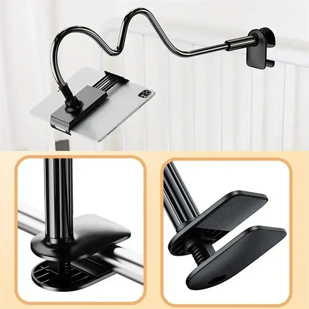 360° Rotatable Flexible Spiral Clip Lazy Phone Stand Desktop Bedside Universal Bracket For iPhone 17 Smartphones Tablets Holder