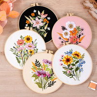 New Flower Embroidered Kit for Beginner Handmade DIY Material Pack Valentine's Day Cross Stitch Magic Pock Start Set