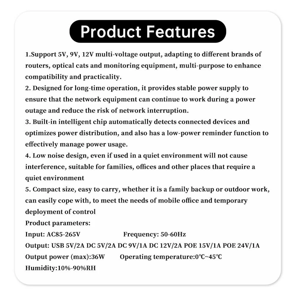 1018L 5V 9V 12V Backup DC UPS Uninterruptible Power Supply For WIFI Router Phone UPS Battery Backup For Outdoor Work
