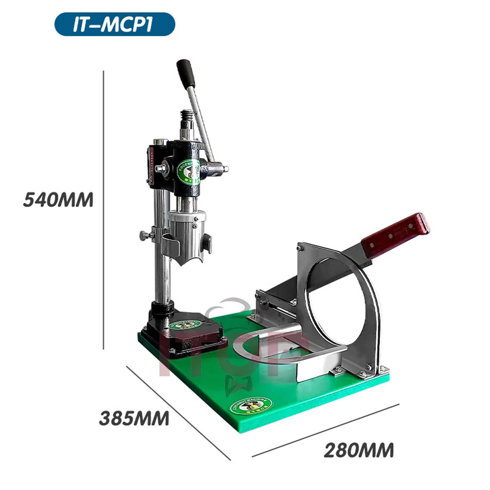 ITOP Coconut Opening Kit Fresh Green Young Coconut Peeler and Opener Manual Commercial Tool