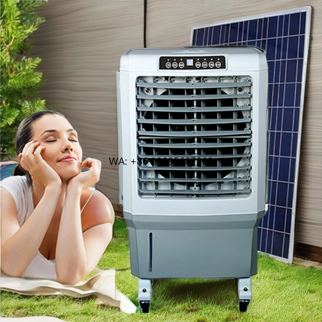 Enfriador de aire de CC recargable de inteligencia Ac 220v Dc 12v enfriador evaporativo portátil Solar Climatizadores Ac condición de aire acondicionado