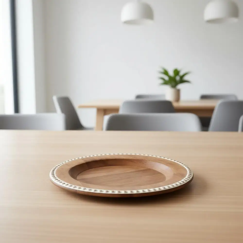 

Mango Wooden Plates 13x13 Inch | Elegant Decor for Dinners, Weddings, Events, Reusable Set of 2