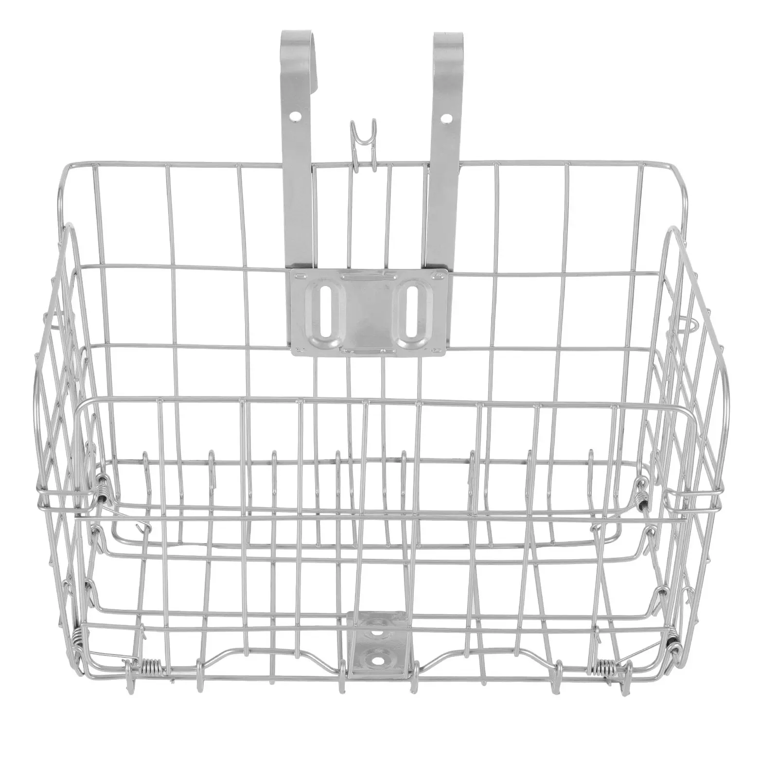 

1pc Folding Bike BasketSilver Mountain Iron Hanging Container Lightweight Storage Accessories Foldable Bike Rack