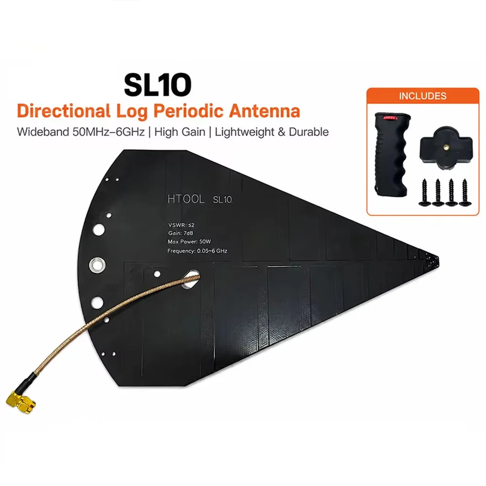 SL10 With Handle Broadband Handheld Antenna 50MHz~6GHz 7dB Logarithmic Periodic Directional Measurement Test Antenna