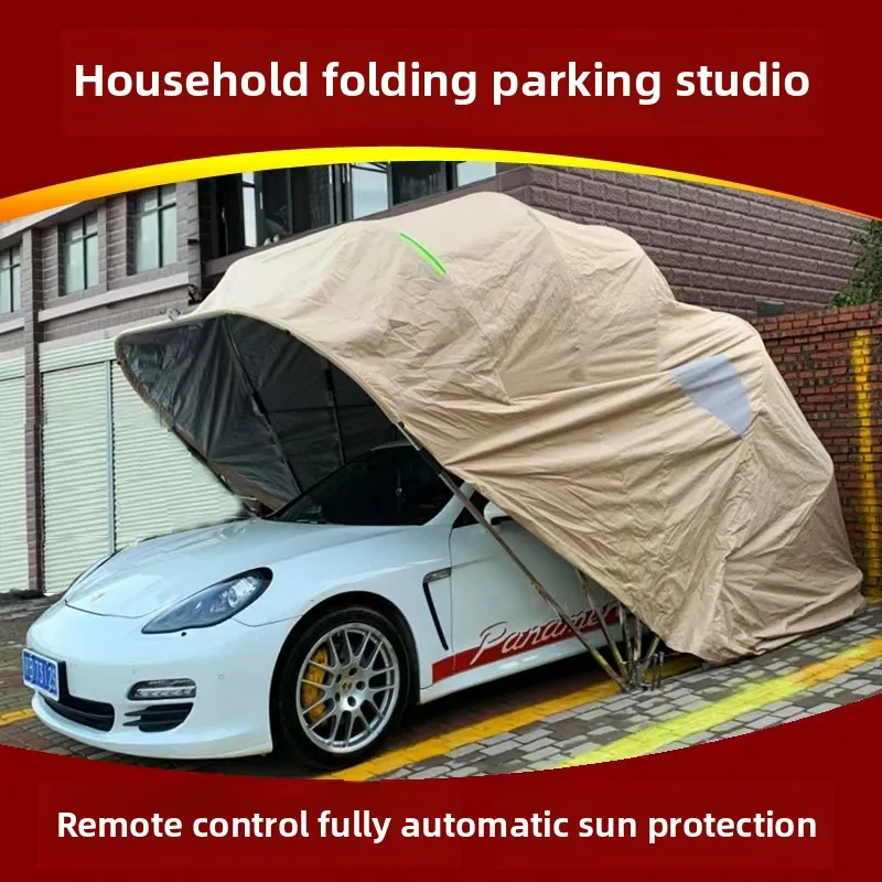 Automatic car folding shelter rain sun protection tarpaulin household mobile garage parking