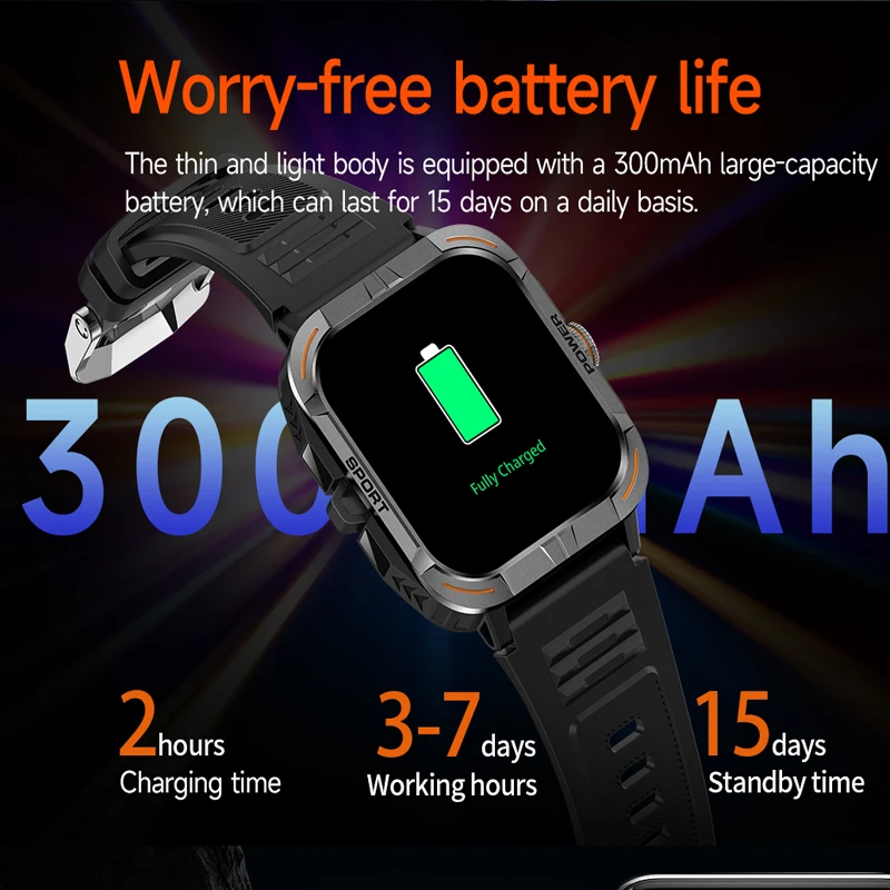 Neue Smart Uhr Mode Outdoor Sport Armbanduhr 1,97'' AMOLED Display Männer Frauen Armbanduhr BT Anruf Flash Licht Smartwatch