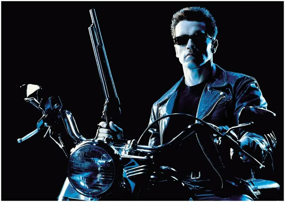 

Terminator Arnold Schwarzenegger Movie Motorbike Art print Silk poster Home Wall Decor
