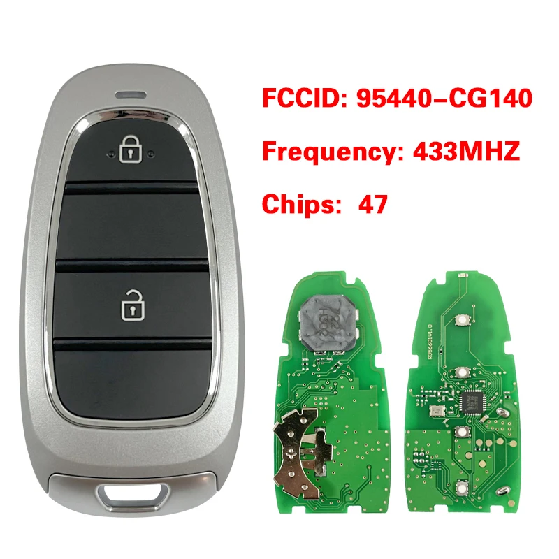 CN020313 Aftermarket 2 Button Key Smart Remote Fob Keyless Go Control 47 Chip 433MHz FCC 95440-CG140  For Hyundai Staria 2022