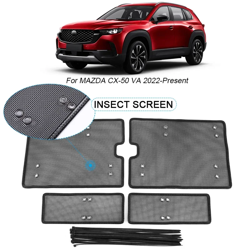 4PCS Car Insect-proof Air Inlet Protection Cover For MAZDA CX-50 VA 2022-2025 Insert Vent Racing Grill Filter Net Auto Accessory