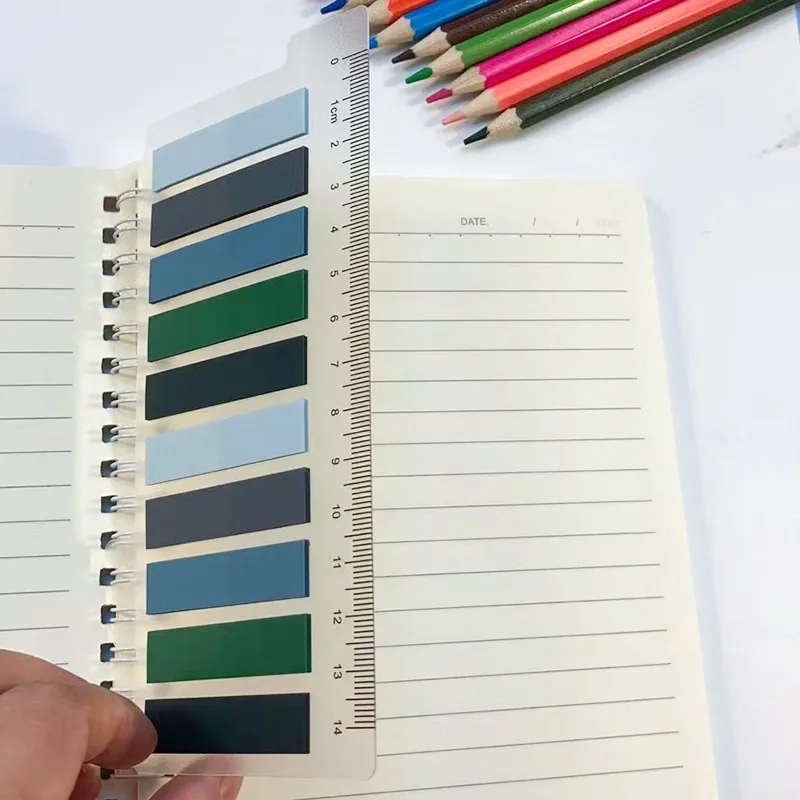 200 Sheets/Pcs Transparent Index Notes Paper Office School Supplies Stationery Small Rectangu Fluorescent Sticker Strip Sticky
