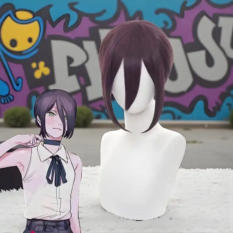 วิกผมใยสังเคราะห์ทนความร้อนสำหรับเล่นบทบาทตัวละคร Chainsaw Man (สำหรับชุดวันหยุด)