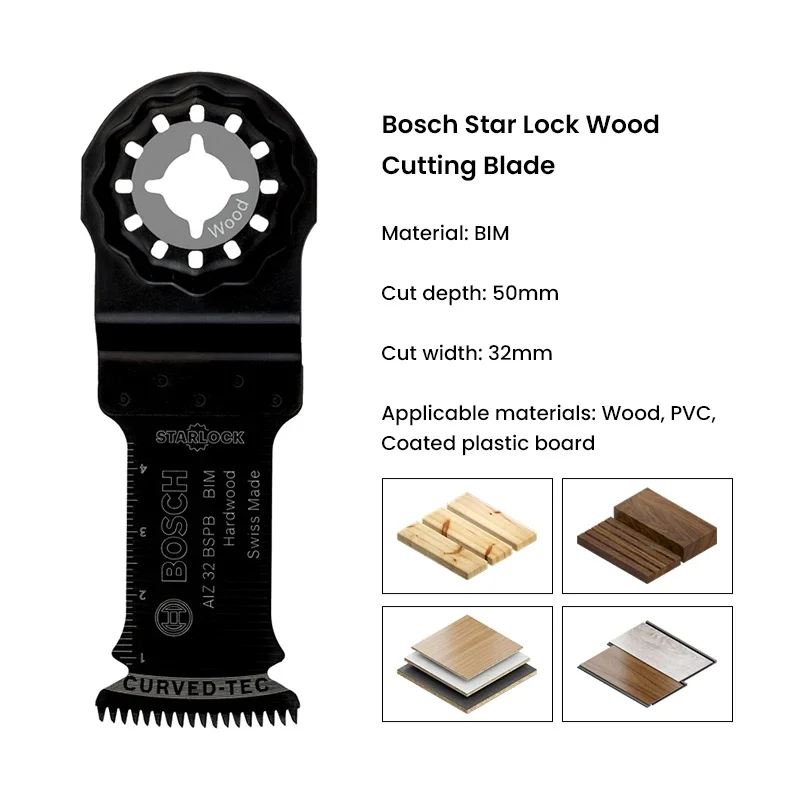 Bosch Starlock Oscillating Saw Blade 5 Pcs AIZ 32 BSPB BIM Plunge Cut Saw Blade Hardwood Multitool Saw Blades