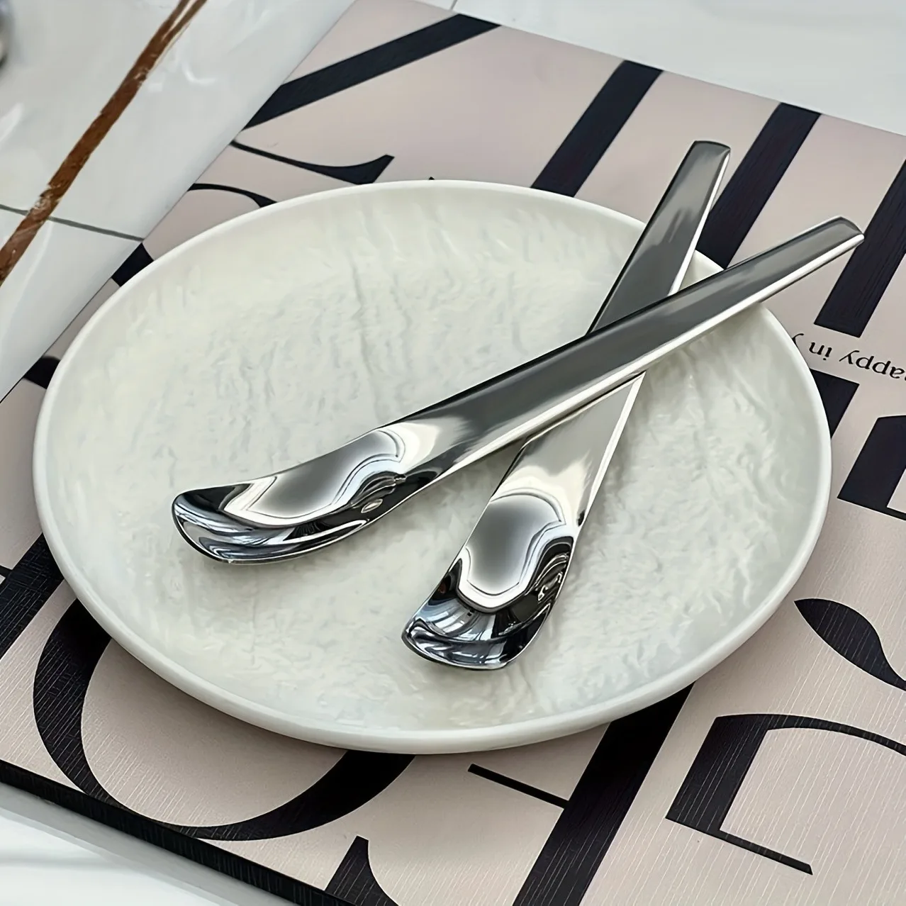 Dessertlöffel mit langem Griff, Löffel zum Mischen von Joghurt und Haferflocken, exquisiter Kaffeelöffel, Kuchenlöffel aus Edelstahl, Löffel für Eiscreme – Detail 6