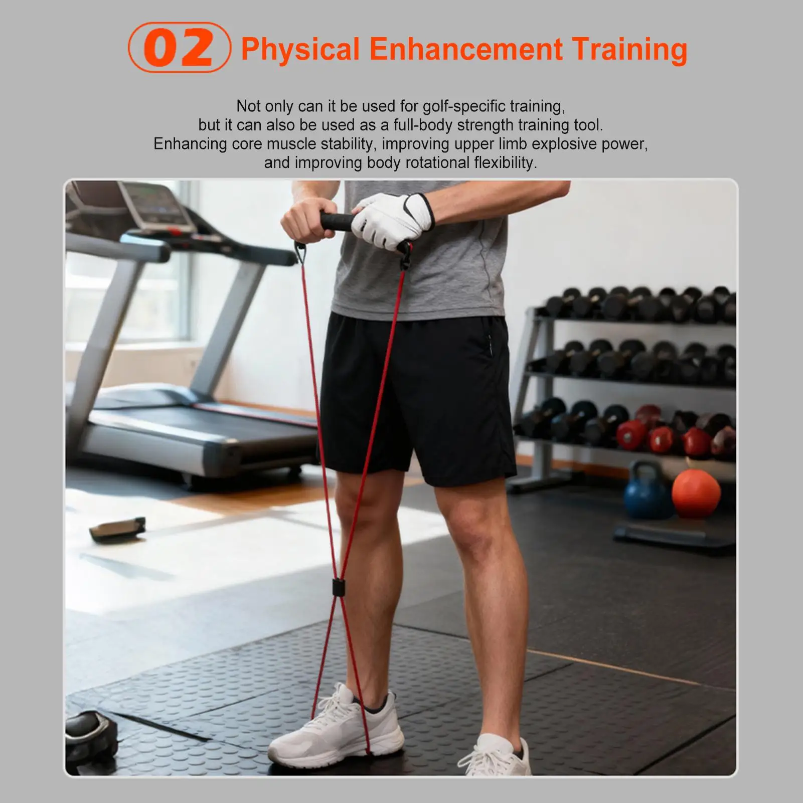 Golf Swing Trainer Portable Elastic Practice Aid Swing Cord Pull Trainer for Indoor Home Gym Outdoor Backyard Course