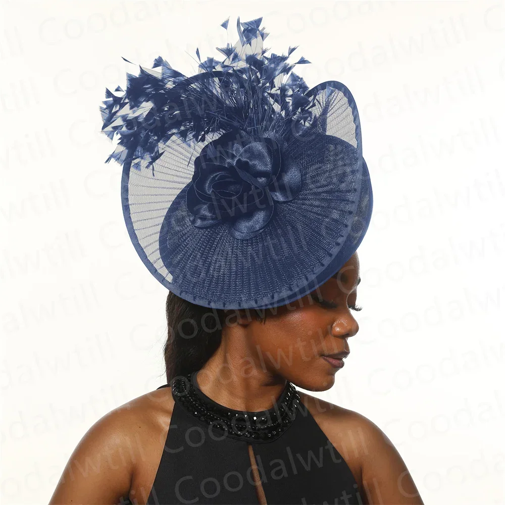 Royal Ascot หมวก fascinator สำหรับผู้หญิงหมวกมิลลิเนอรี่สำหรับงานเลี้ยงน้ำชาดอกไม้งานแต่งงานหมวกผู้หญิงสง่างาม