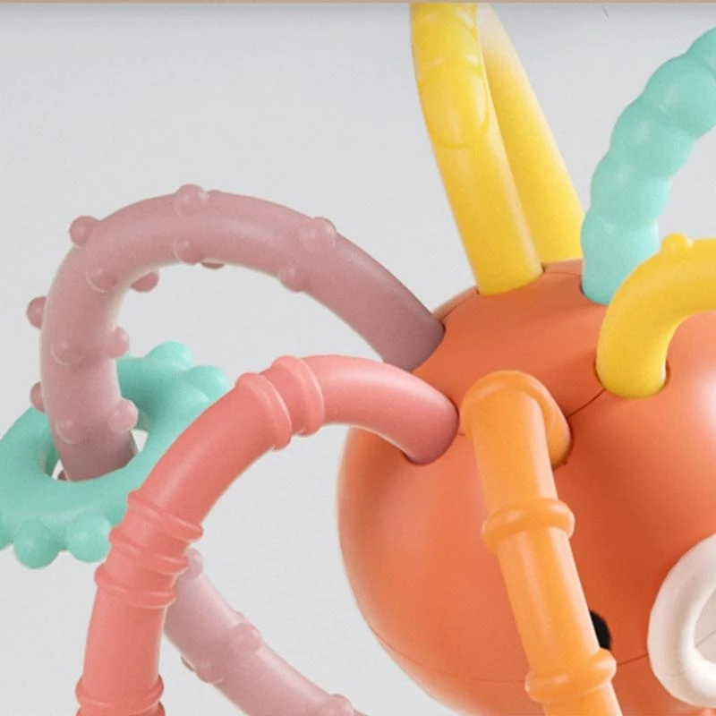 Mordedor sensorial para bebê 1 mês + chocalho colorido para recém-nascidos, brinquedo aderência para atividades 15UB