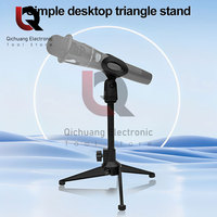 Microphone Stand Desktop Tripod Mini Portable Table Stand Adjustable Mic Stand Mic Clip Holder Bracket Lightweight Bracket