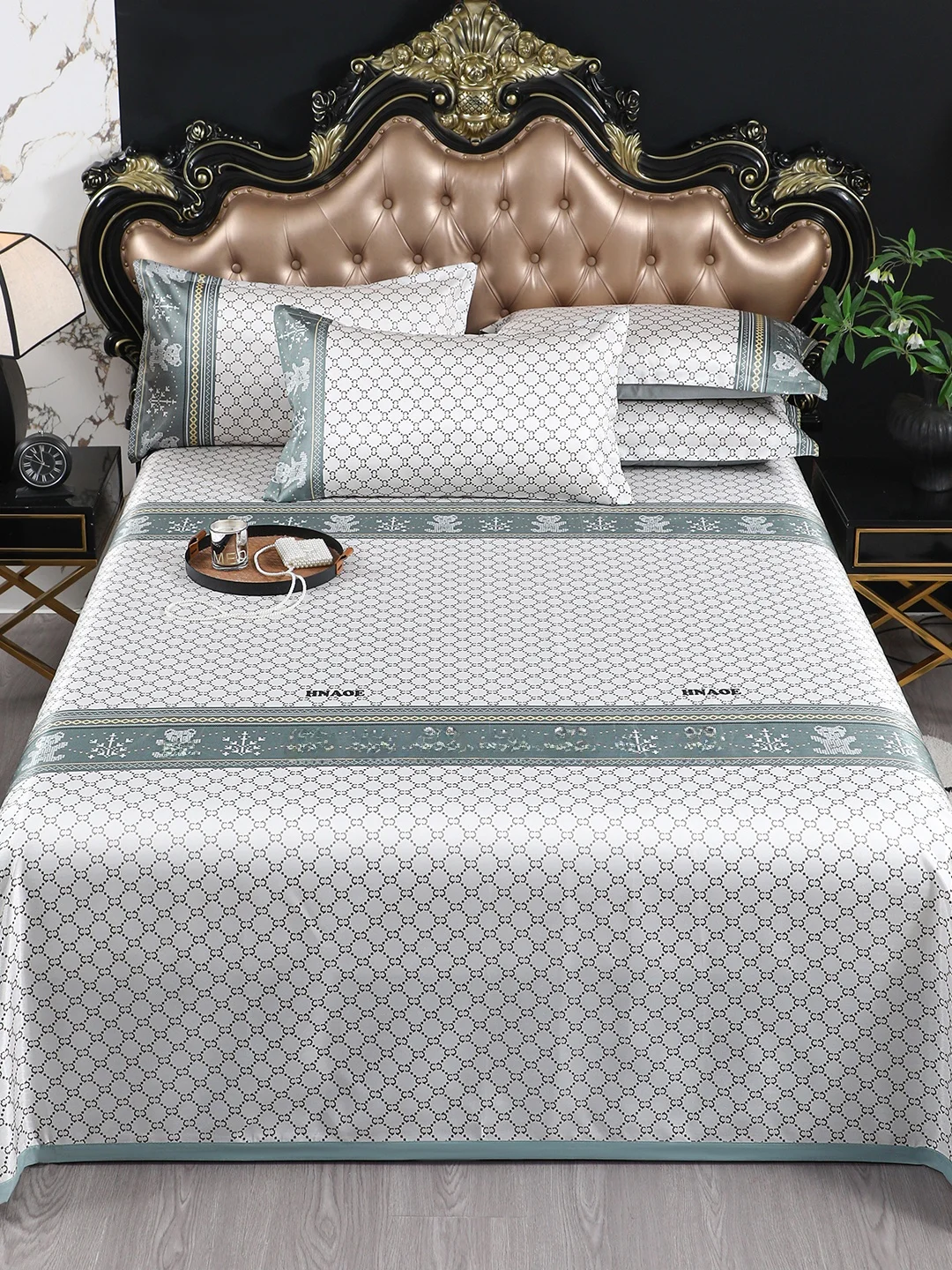 thickened-ice-silk-cooling-mat-set-2026-printed-diagonal-pattern-230x250cm-bedding-accessories-geometric-pattern-pillowcase