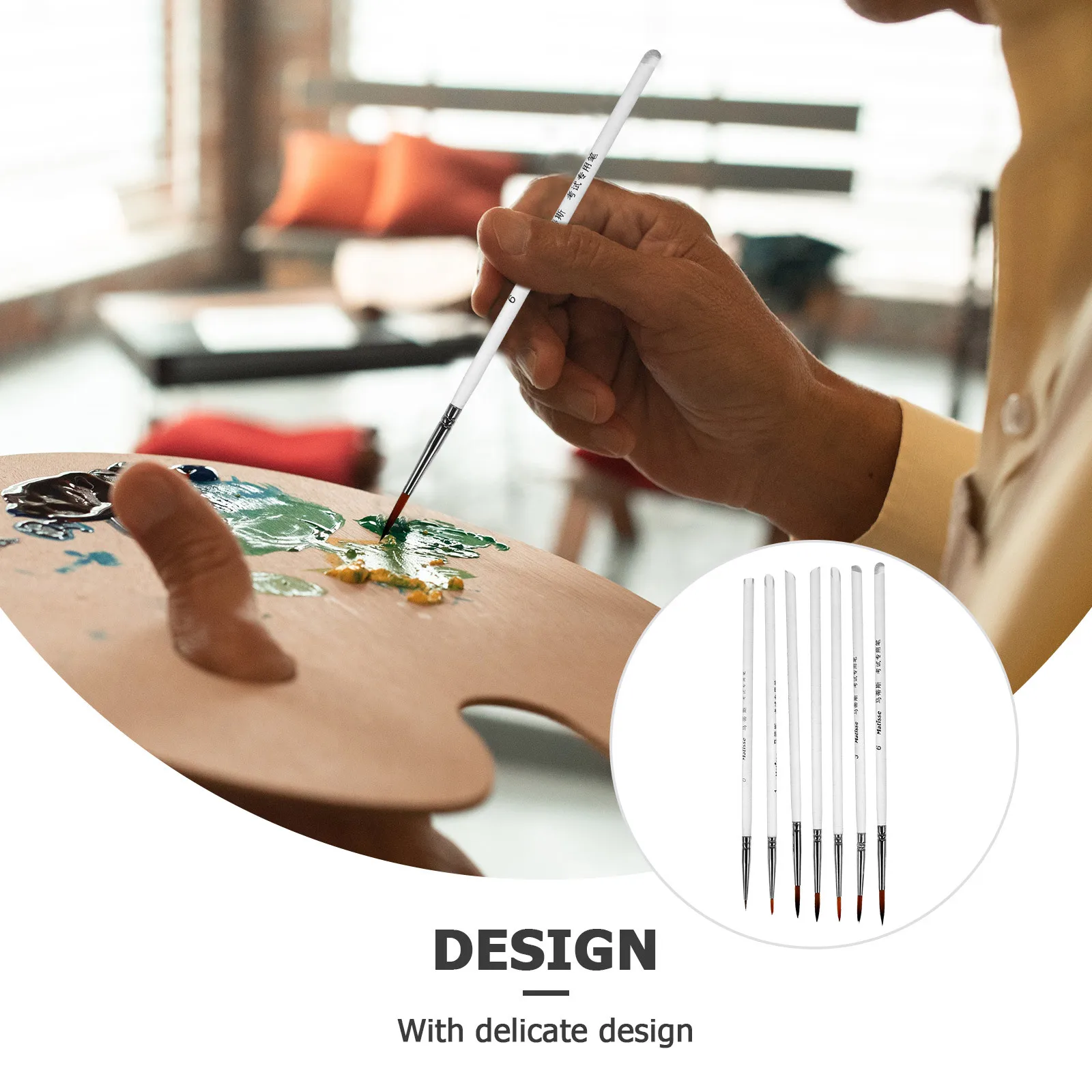 

11Pcs Miniature Paint Brushes Set for Acrylic Watercolor Oil Portable Lightweight Travel Painting Brush Miniature Art Brushes