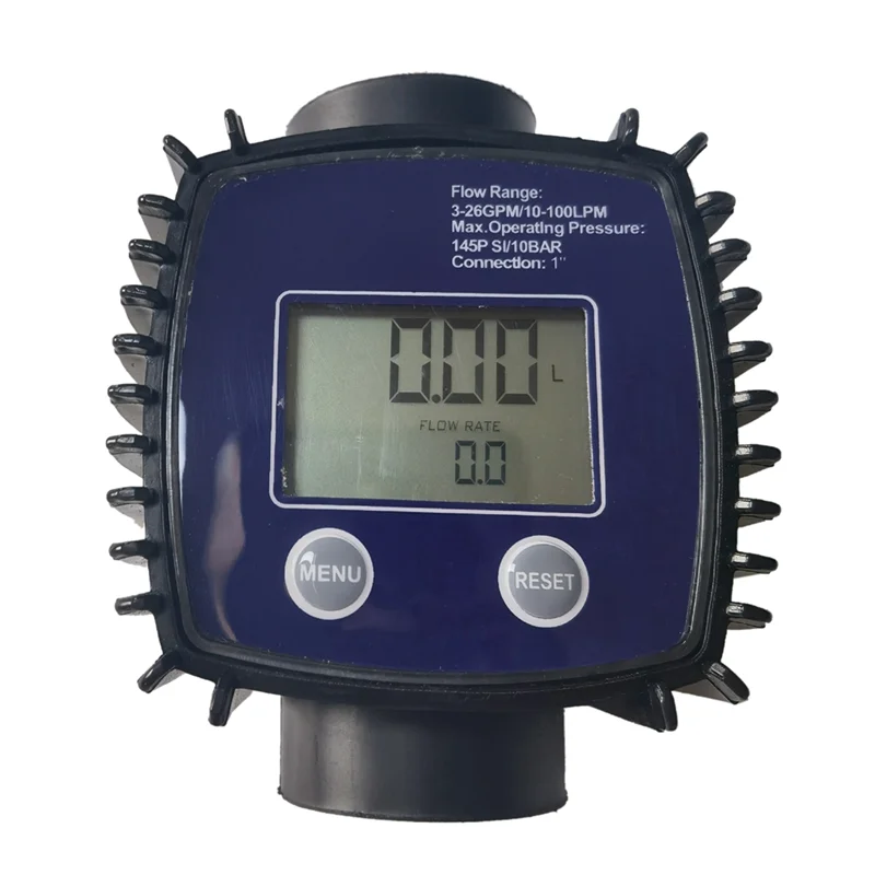 Turbine Oil Fuel Flow Meter K25 Water Flow Meter LCD Flow Meter Pipeline Liquid Flow Meter Sensors 2.3-3.3V-B Blue