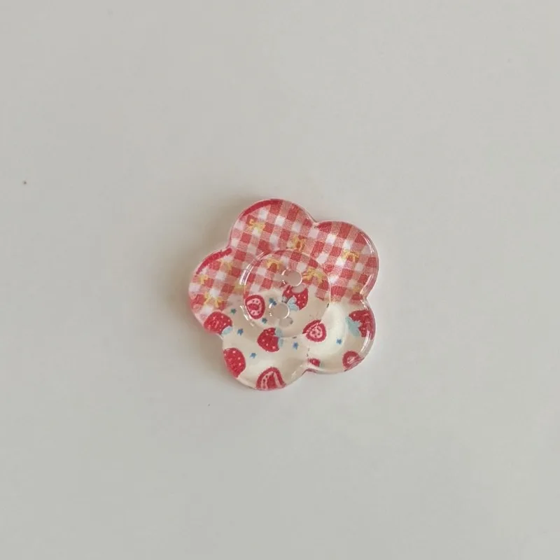10PCS Floral Print 2 holes Buttons for DIY Clothing Dresses Phone Cases Spring Summer Fashion DIY Apparel Sewing Accessories