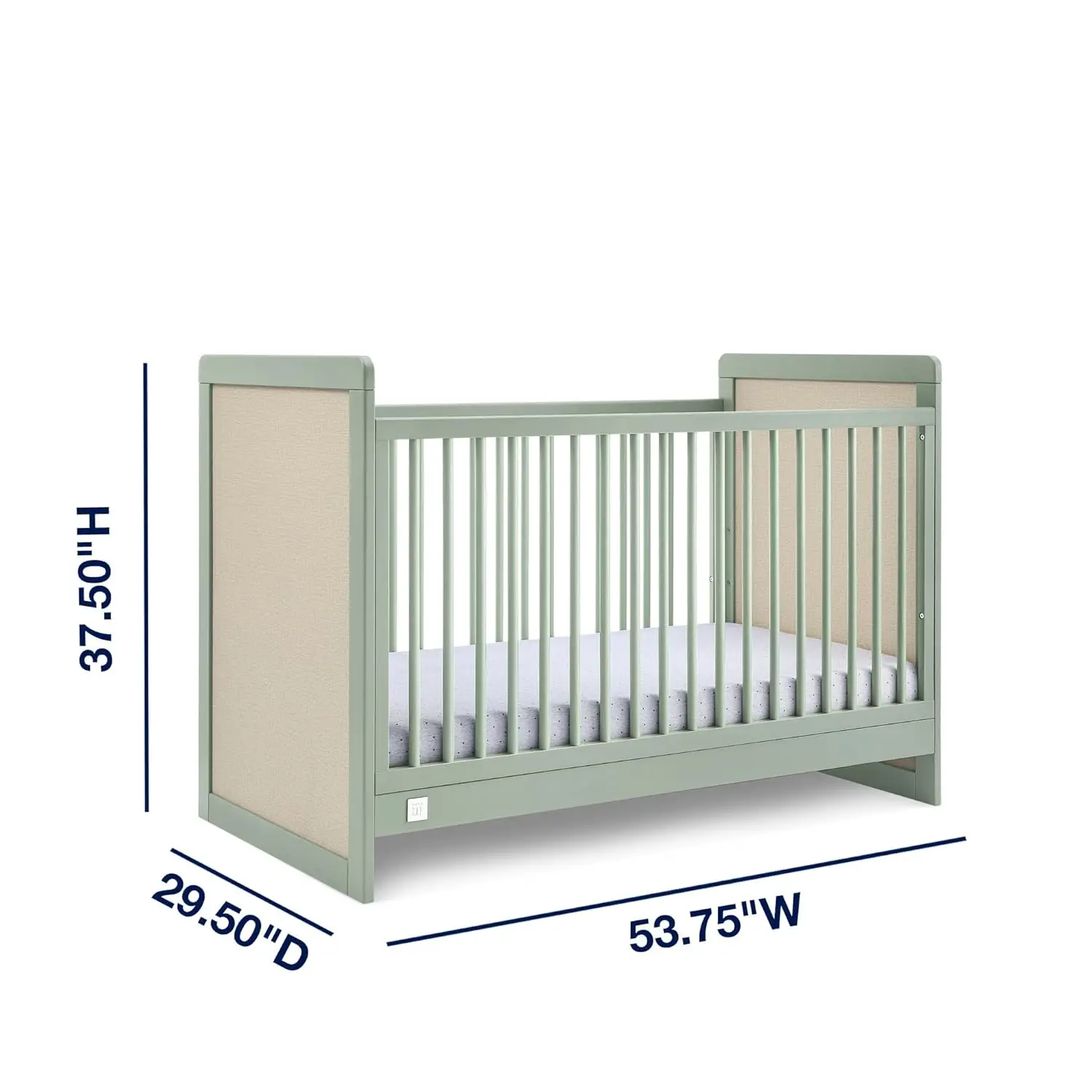 Delta Kinderen Babygap Liam 4-In-1 Cabriolet Wieg-Greenguard Goud Gecertificeerd, Salie Groen/Natuurlijk