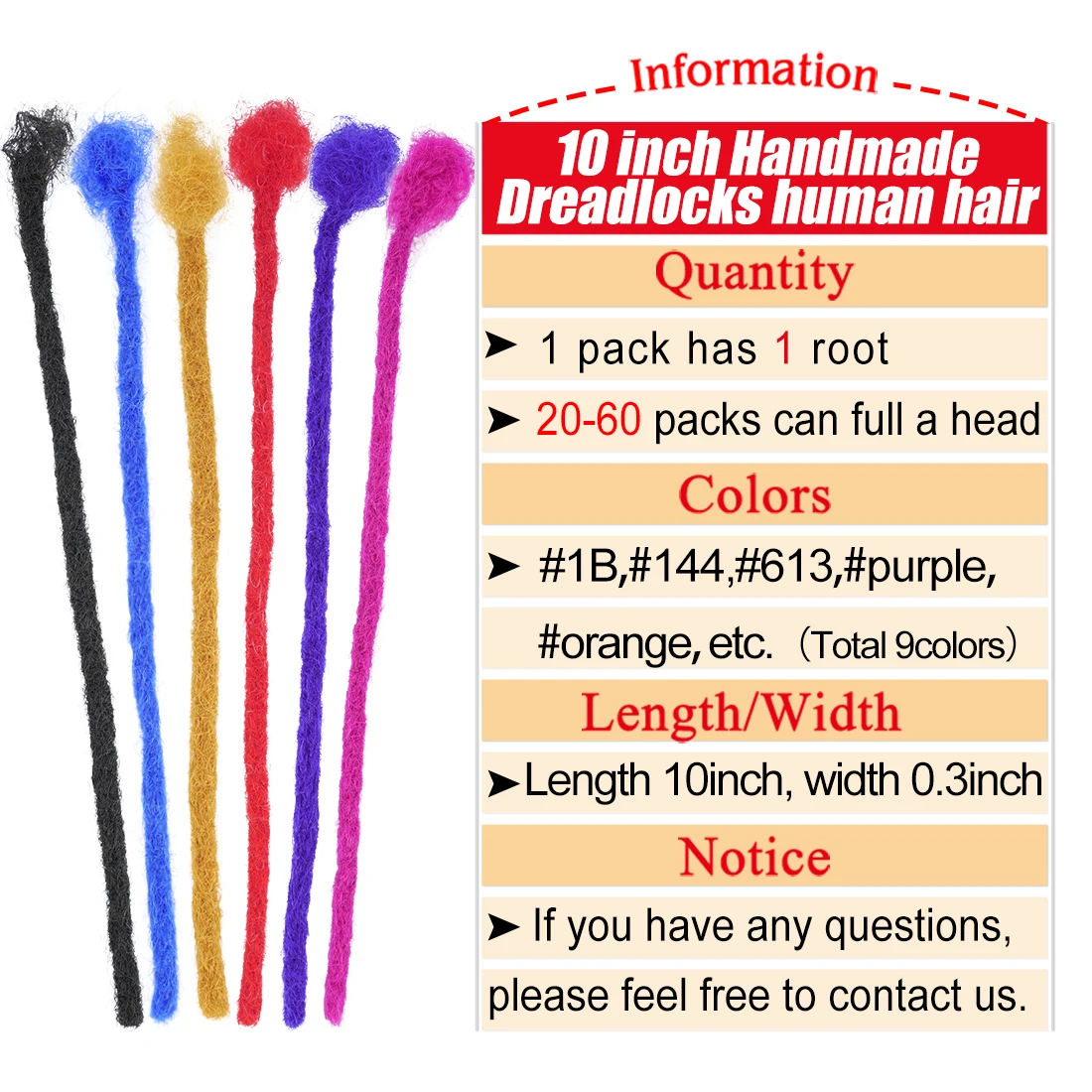 Wigundle Hair Dreadlocks Extension  Hair  locks Extensions Handmade Dreadlocks for Women/Men 40 60 100 roots/pack Dreadlocks Loc