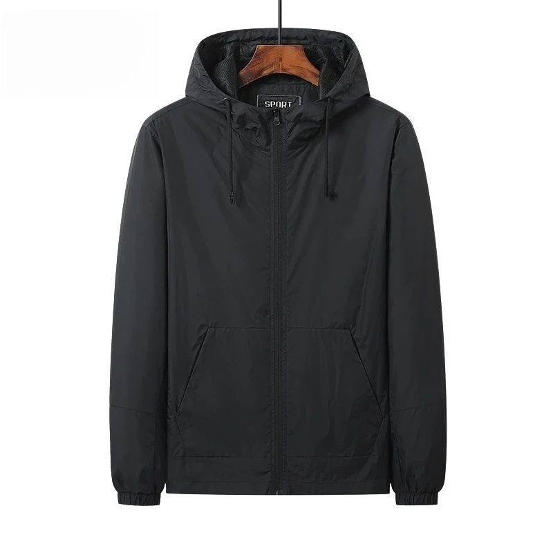 2026 New Mesh Breathable Windbreaker Men Lightweight Sports Hooded Jacket Casual Outdoor Thin Coat Running Hiking Shell