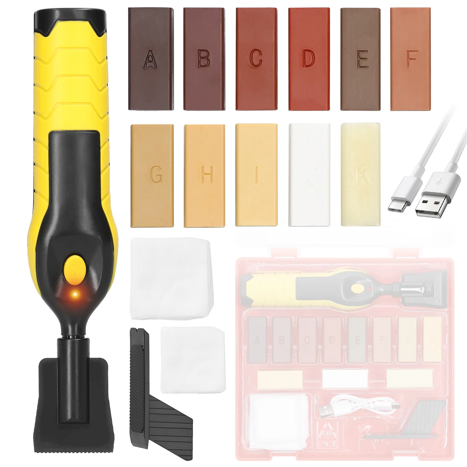 

Wood Floor DIY Repairing Tool Set Multifunction Furniture Repairing Tool Set Scratch Nail Hole Crack Filler Tool Set Household