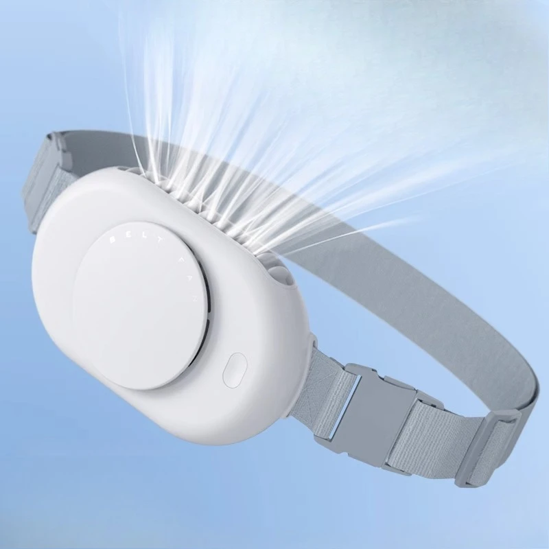 Outdoor-Taillenclip-Ventilator, elastischer Gürtel mit 3 Geschwindigkeiten, geräuschlos, hoher Wind, stoßfest, für Angeln/Camping, Arbeitsplatz, Clip-On-Ventilator