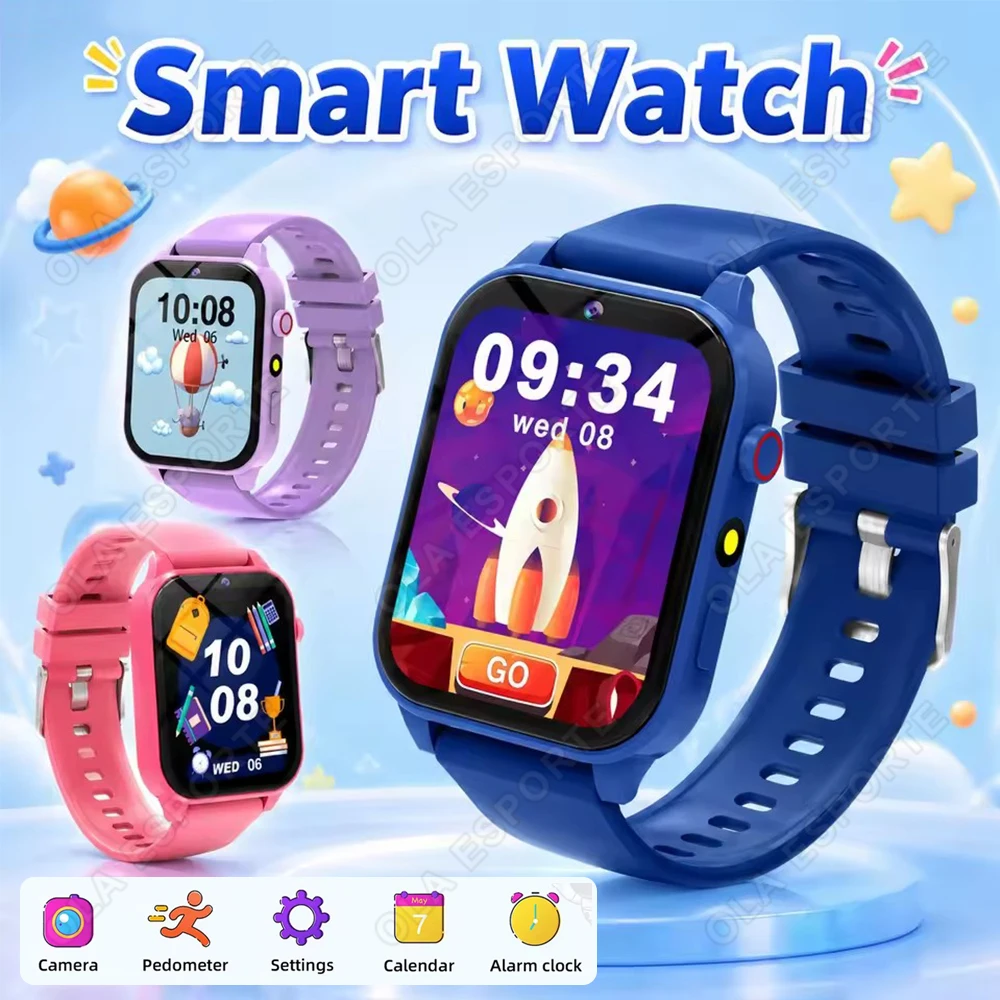 

New Camera Smart Watch for Boys Girls Game HD Touch Screen Sleep Monitor Flashlight Alarm Clock Study Partner Birthday Gift HW12
