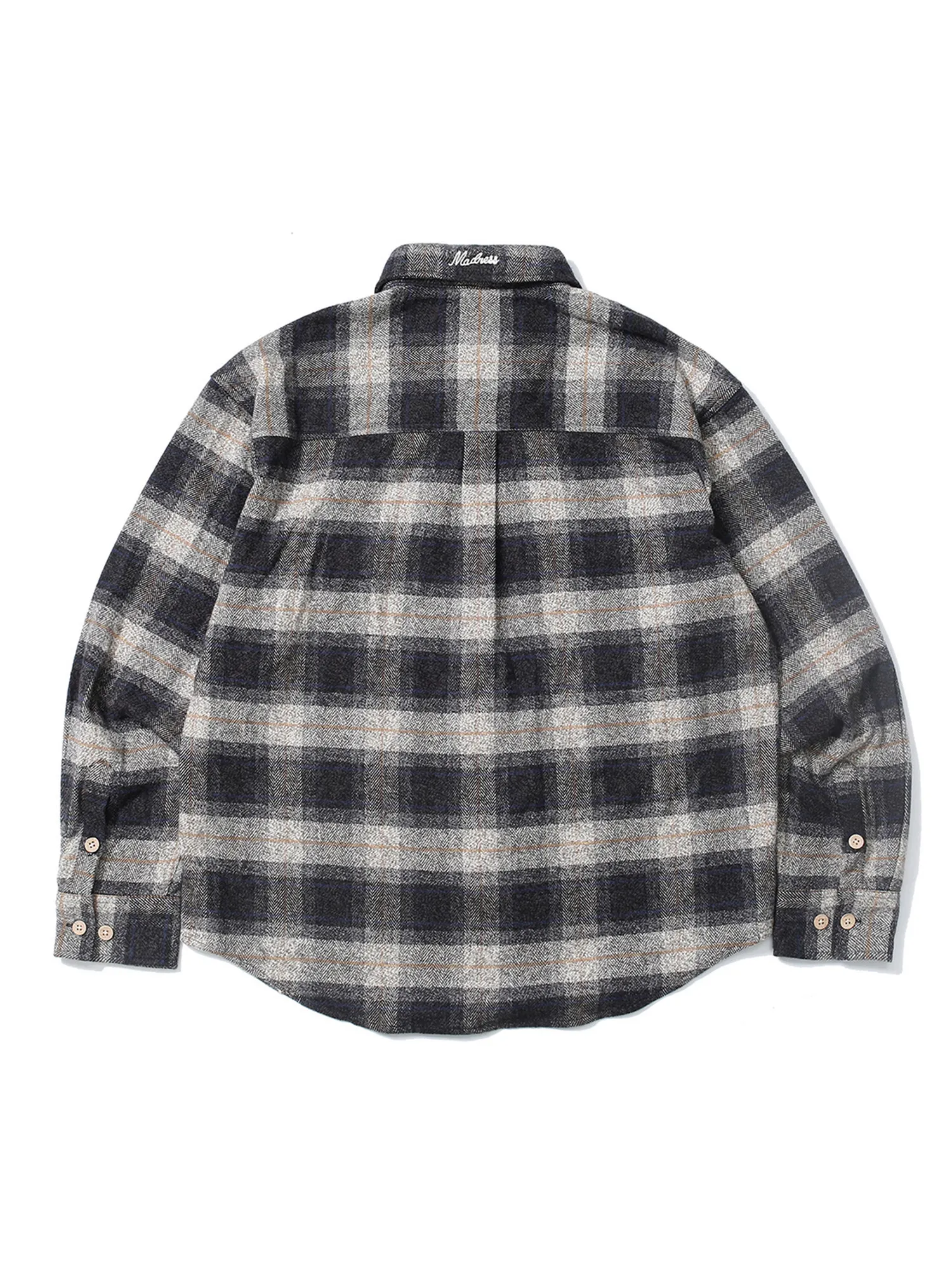 Heavy Flannel Black Checked Long Sleeve Shirt MADNESS