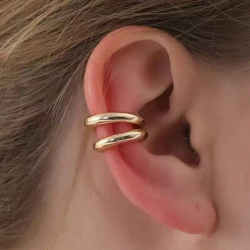 2 Stück C-förmige Ohrclips für Damen, modische Ohrclips für Mädchen, künstliche Piercing-Ohrknorpel-Ohrringe, nicht perforierter Stil, Ohrclips für den täglichen Gebrauch, Schmuck