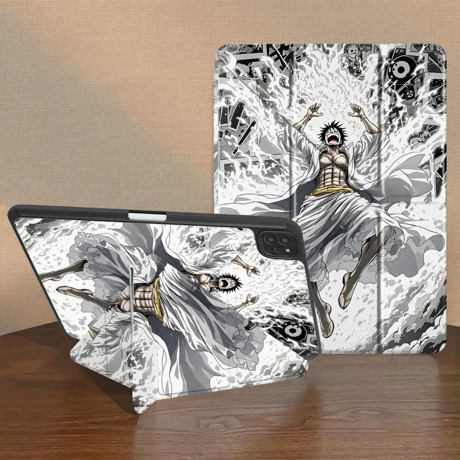 With Pen Slot Cover Tablet Case For iPad 11th Mini 7 6 5 10th Gen Pro M4 13 2025 2026 9th Air 8 M2 M3 3 12th One Pieces Luffys