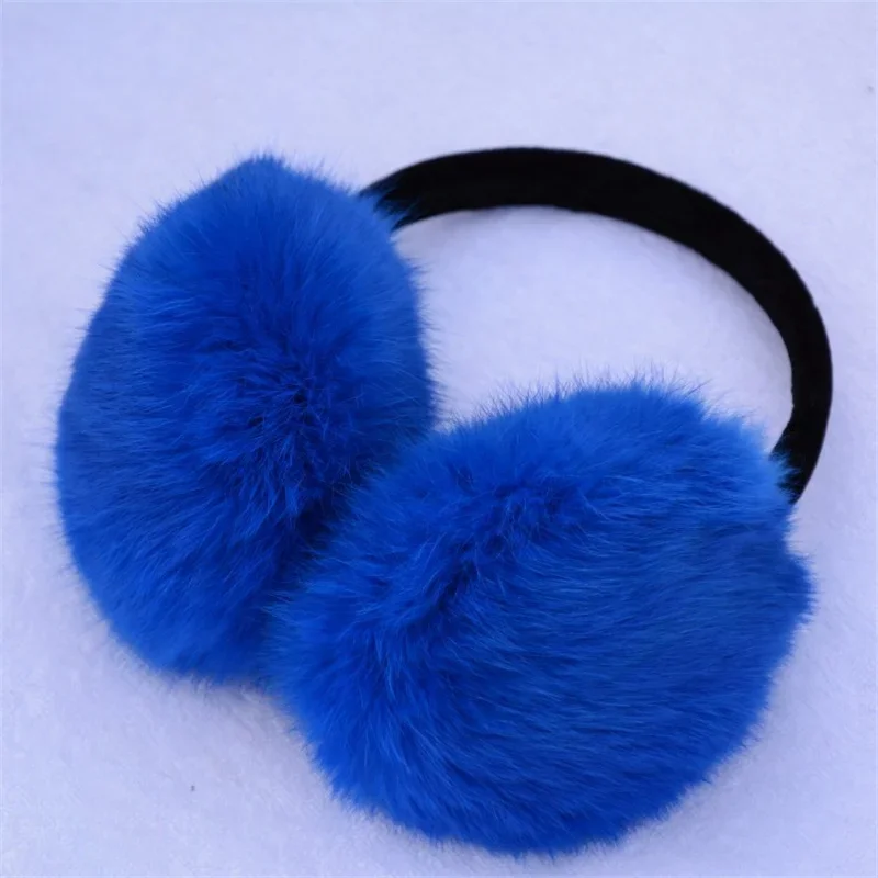 Russian Winter 100% Natural Rex Rabbit Fur Earmuff Men Women Warm Fashion Earflap Plush Fluffy Ear Warm Muffs