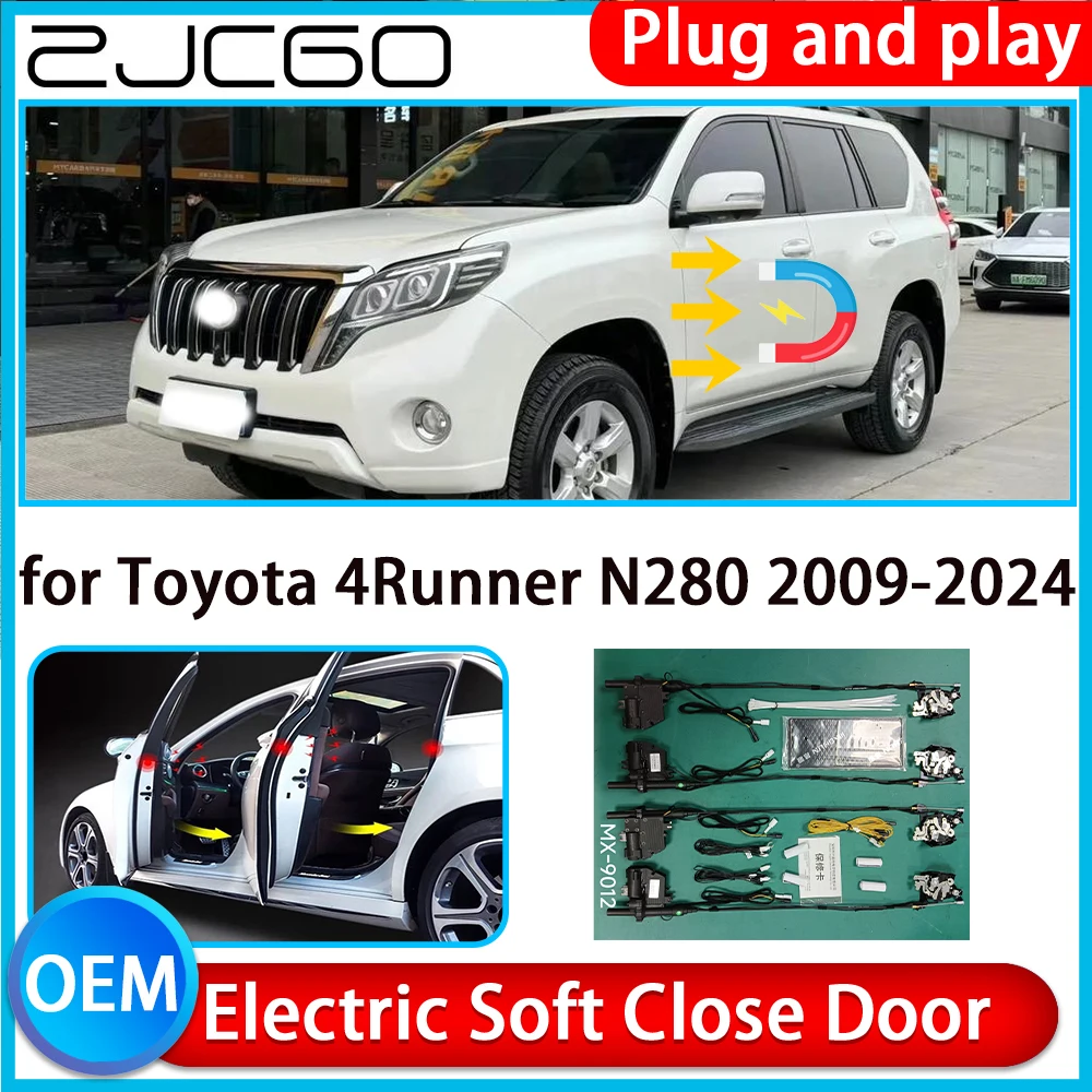 

ZJCGO for Toyota 4Runner N280 2009-2024 Auto Pull Car Soft Close Kit Door Power Latch Electric Door Catch Soft Closing Assist