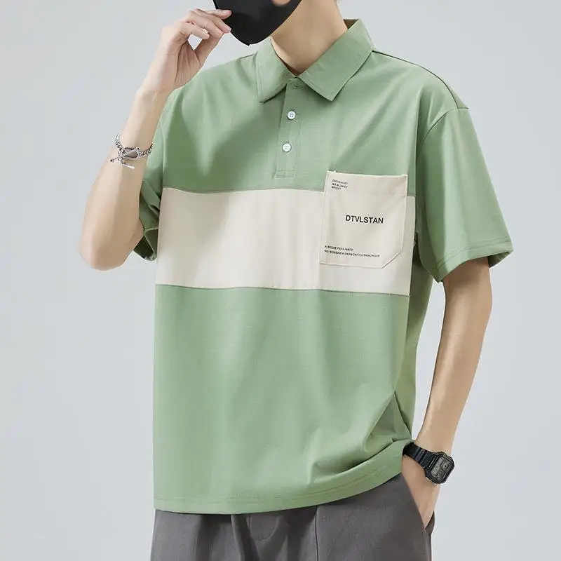 

Casual Loose Men's Shirt Summer New Style Ice Silk Cotton Embroidery Short Sleeve Upper Body Fashionable Brand Yangjing