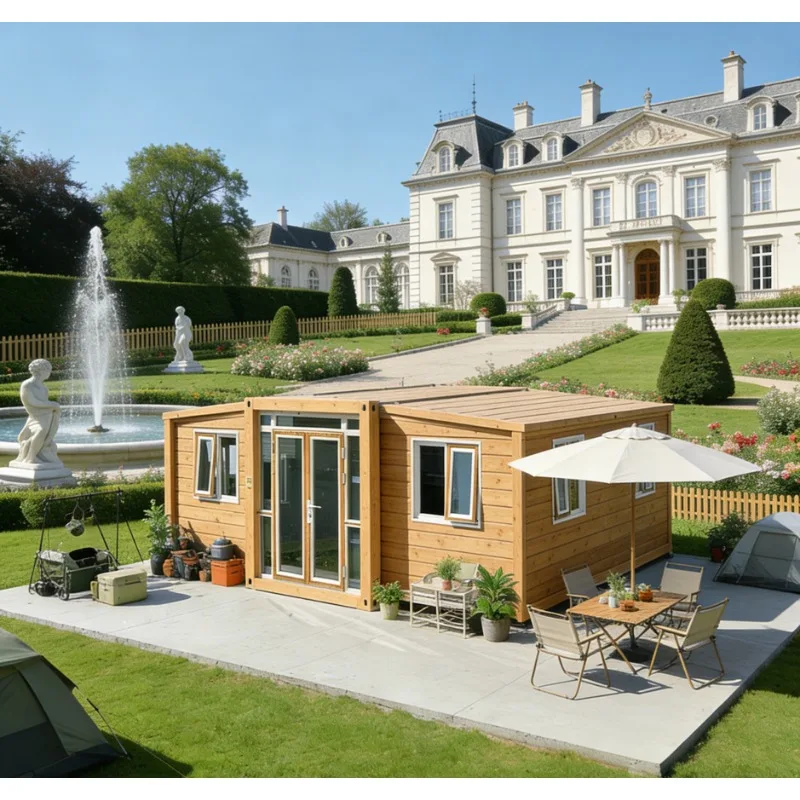 Light Steel Folding Prefabricated Container House 20ft 40ft Ready To Install Expandable Mobile Home