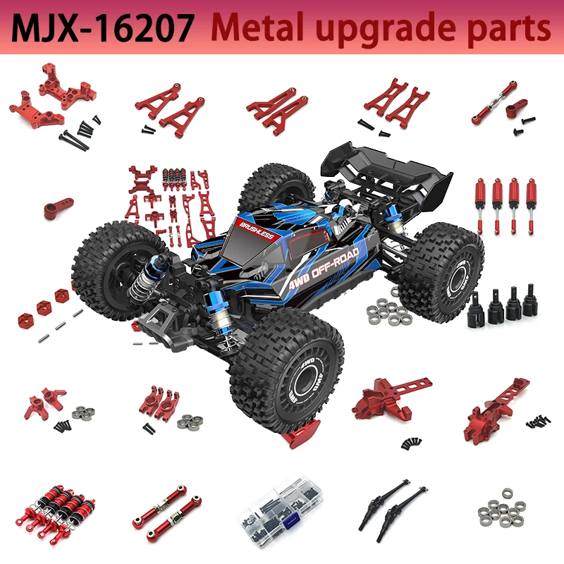 RC High Speed Car Metal Upgrade Parts, for Model: MJX-16207 Shock Absorber Wave Box Control Arm Tail Propeller Shaft