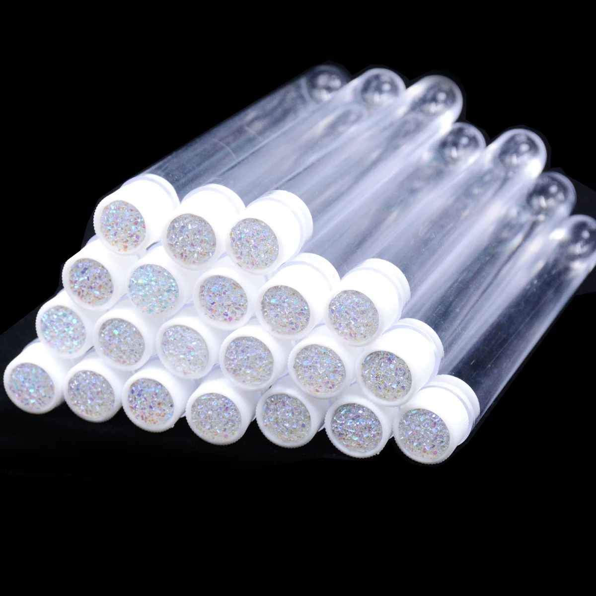 20 stücke Leere Wimpern Pinsel Rohre Wiederverwendbare Wimpern Mascara Zauberstab Container Funkelnden Lash Spoolies Kämme Staub-proof Flasche fall