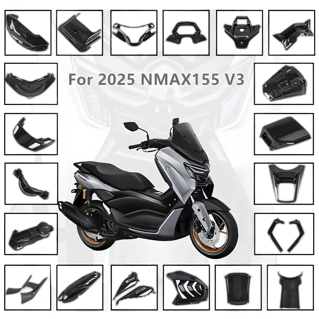 Carbon Fiber Pattern Protective Cover High Strength Decor Upgrade Parts For YAMAHA NMAX155 V3 2025-2026 Scooter Mod Accessories