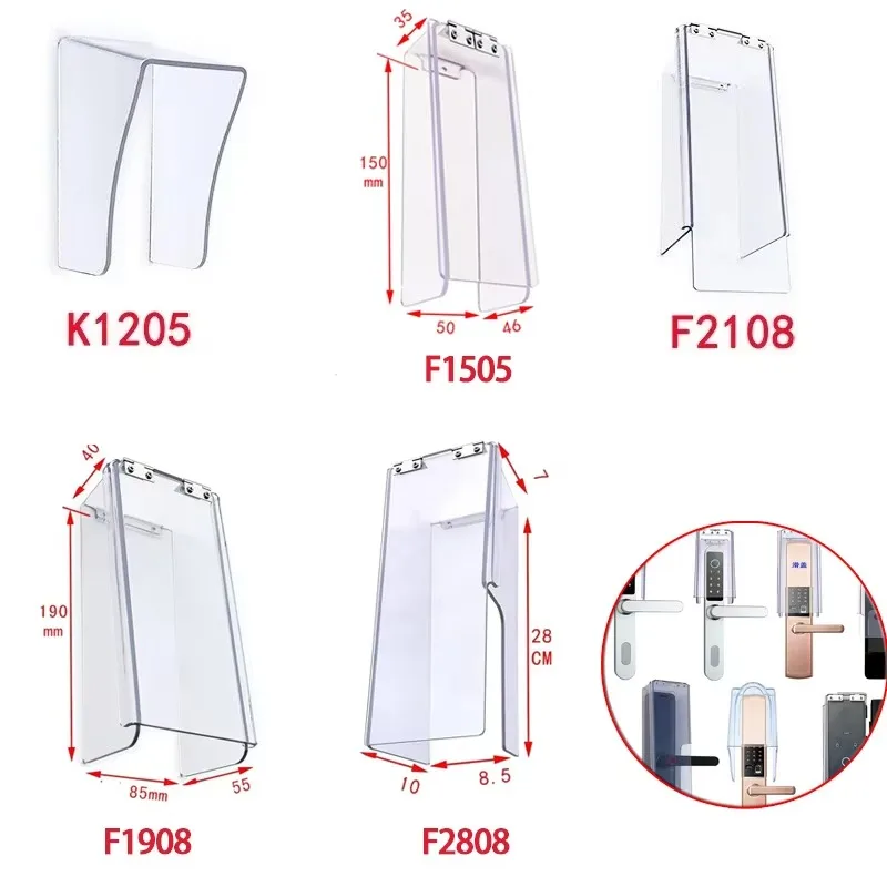 k05 Waterproof Cover Fingerprint Lock Outdoor Flip Cover Rainproof Transparent Acrylic Doorbell Protective Cover