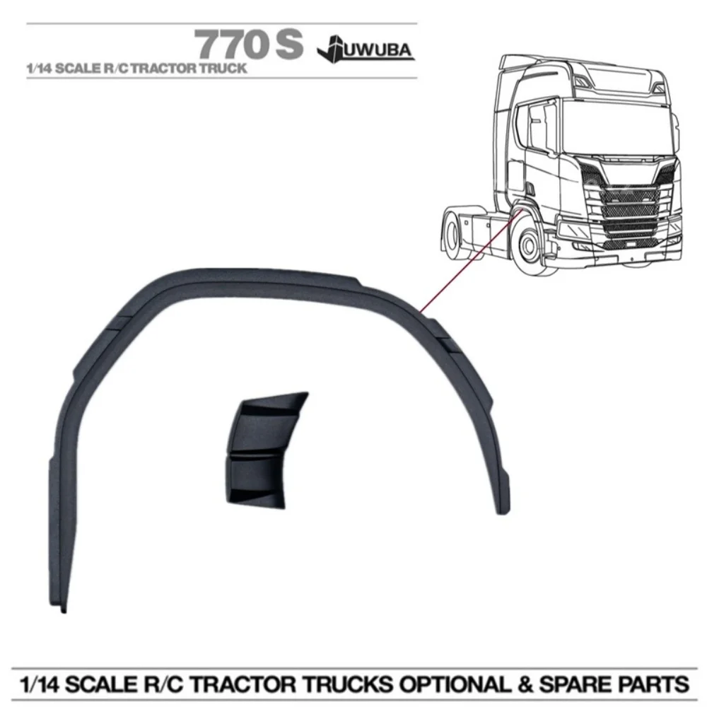 770S Wing Eyebrow Fender Upgrade CBB-H30 For 1/14 Tamiya RC Truck SCANIA 770S 6X4 56368 8X4 56371 56379 Car Accessories